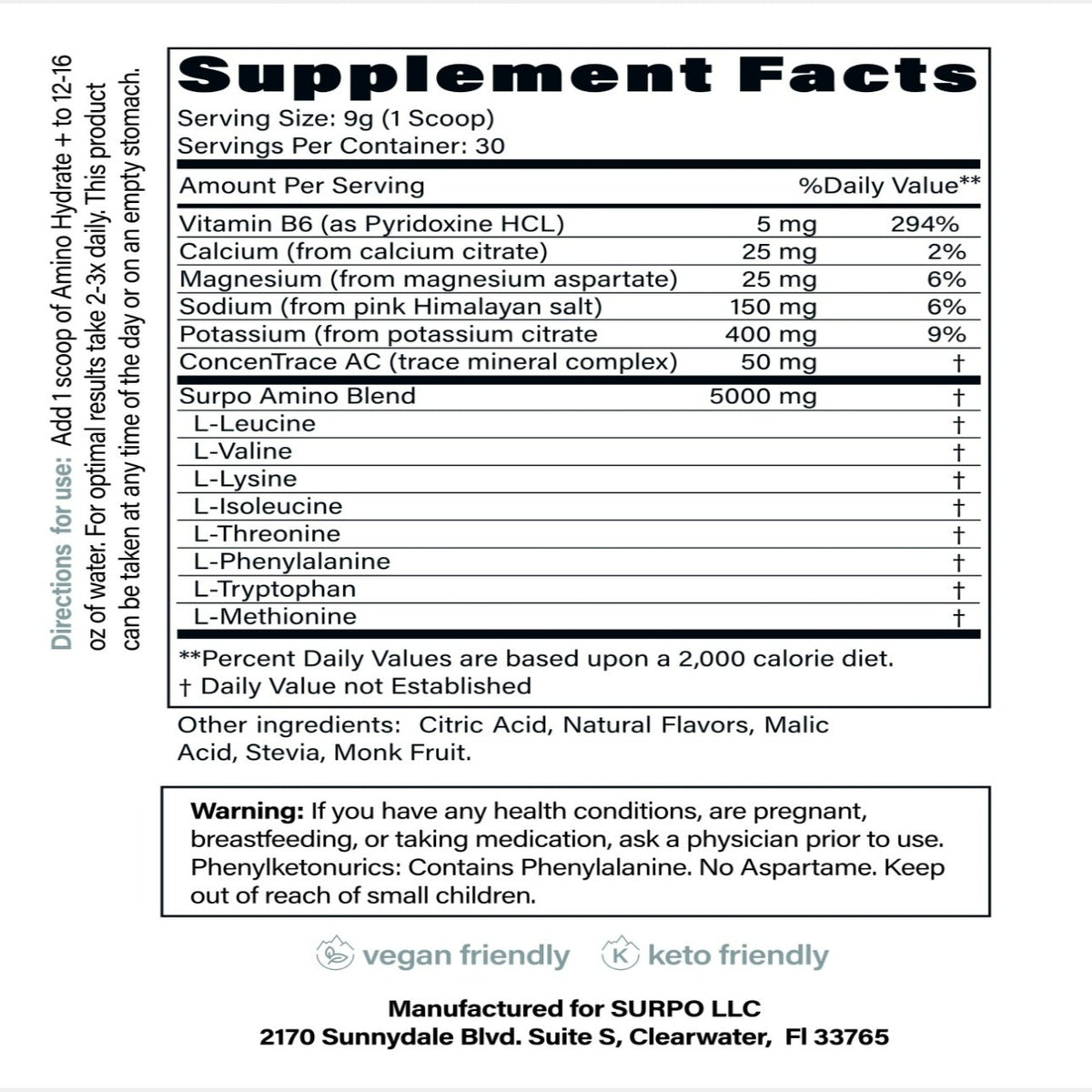 Amino Hydrate+ Formula | Surpo Nutrition